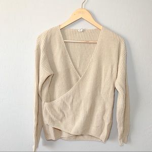 IJOAH beige knitted wrapped sweater size S